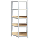 vidaXL Sarokpolc polcokkal tárolóval Ezüst 90 x 90 x 198 cm Faanyag