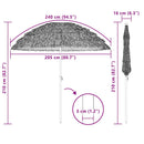 vidaXL Tengerparti napernyő Barna Ø 206 x 209.5 cm Acél