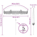 vidaXL Napernyő Sárga és Fehér Ø 160 x 195 cm Acél