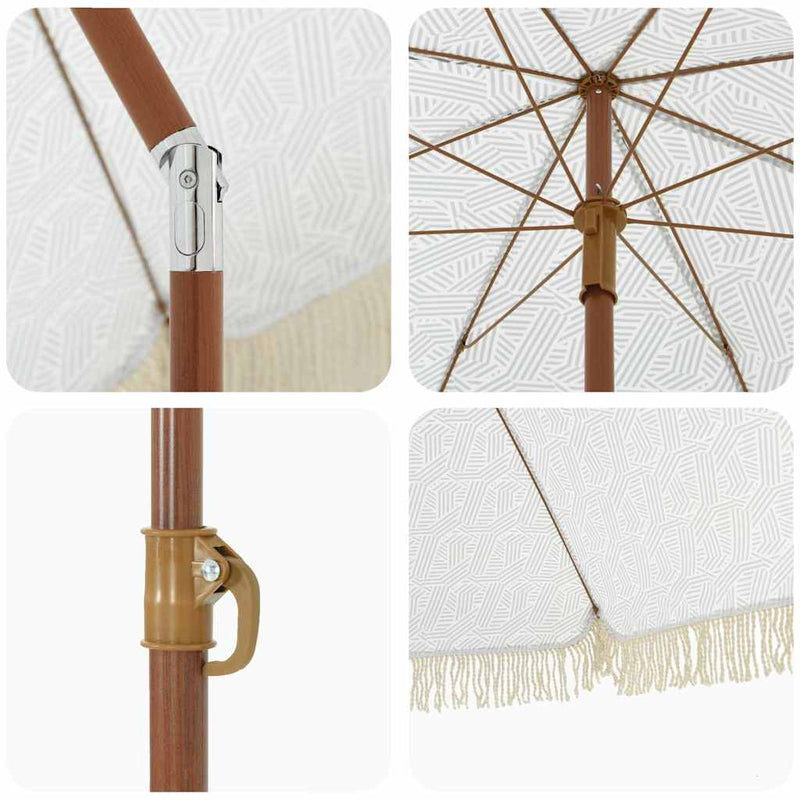 vidaXL Napernyő Szürke és Fehér Ø 160 x 195 cm Acél