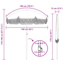 vidaXL Napernyő Szürke és Fehér Ø 160 x 195 cm Acél