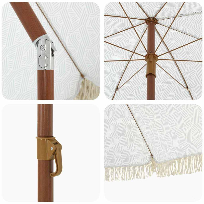 vidaXL Napernyő Szürke és Fehér Ø 205 x 209 cm Acél