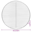 vidaXL Grillrács Ezüst 43 x 43 cm Rozsdamentes acél