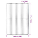 vidaXL Grill rács 47 x 32,5 cm Rozsdamentes Acél Ezüst