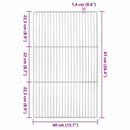 vidaXL Grill rács Ezüst 67 x 40 cm Rozsdamentes acél