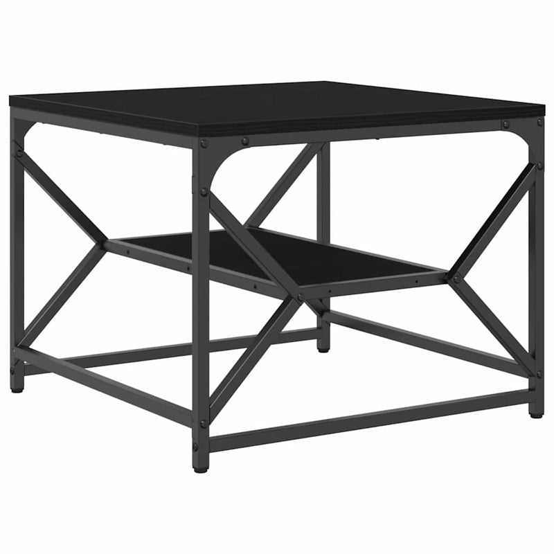 vidaXL Dohányzóasztal Musta tammi 51 x 50 x 40 cm Műszaki fa és acél