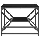 vidaXL Dohányzóasztal Fekete tölgy 51 x 50 x 40 cm Műszaki fa és acél