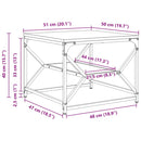 vidaXL Dohányzóasztal Fekete tölgy 51 x 50 x 40 cm Műszaki fa és acél