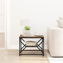 vidaXL Dohányzóasztal Füstölt tölgy 51 x 50 x 40 cm Műszaki fa és acél