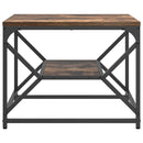 vidaXL Dohányzóasztal Füstölt tölgy 51 x 50 x 40 cm Műszaki fa és acél