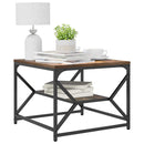 vidaXL Dohányzóasztal Füstölt tölgy 51 x 50 x 40 cm Műszaki fa és acél