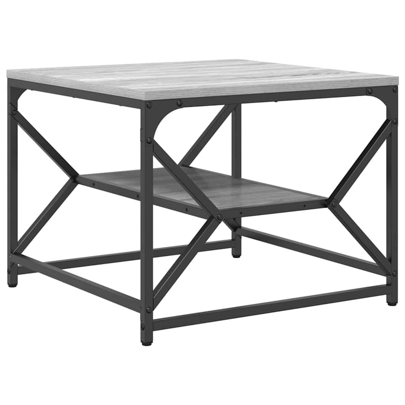 vidaXL Dohányzóasztal Szürke sonoma 51 x 50 x 40 cm Műszaki fa és acél