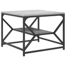 vidaXL Dohányzóasztal Szürke Sonoma 51 x 50 x 40 cm Műszaki fa és acél