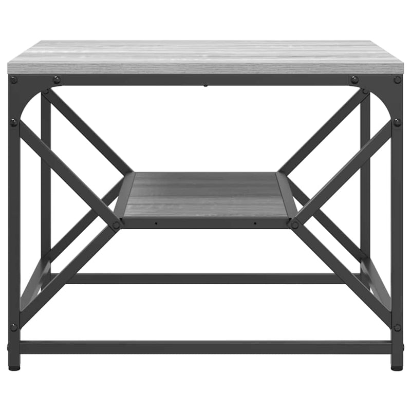 vidaXL Dohányzóasztal Szürke sonoma 51 x 50 x 40 cm Műszaki fa és acél
