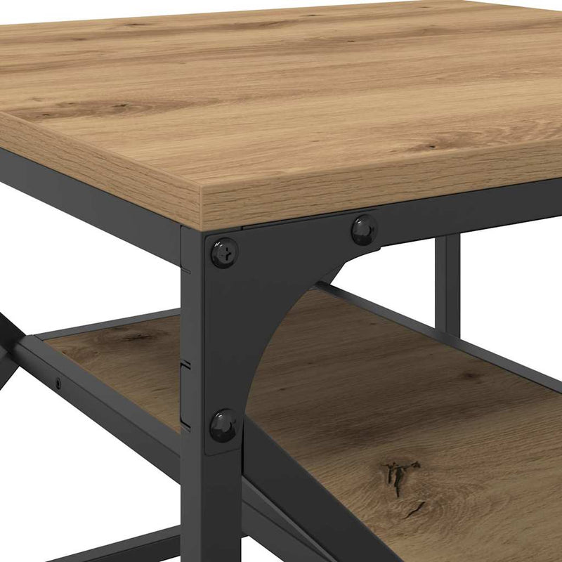 vidaXL Dohányzóasztal Artisan tölgy 51 x 50 x 40 cm Műszaki fa és acél