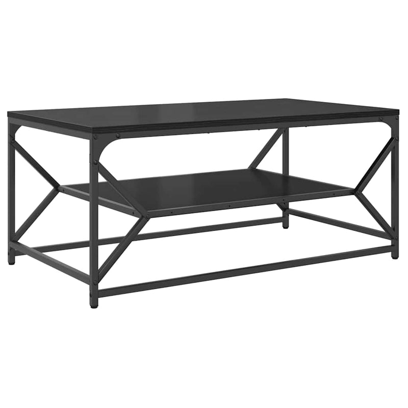 vidaXL Dohányzóasztal Musta tammi 90 x 50 x 40 cm Műszaki fa és acél