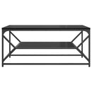 vidaXL Dohányzóasztal Fekete tölgy 90 x 50 x 40 cm Műszaki fa és acél