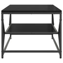 vidaXL Dohányzóasztal Fekete tölgy 90 x 50 x 40 cm Műszaki fa és acél