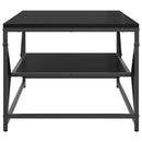 vidaXL Dohányzóasztal Fekete tölgy 90 x 50 x 40 cm Műszaki fa és acél