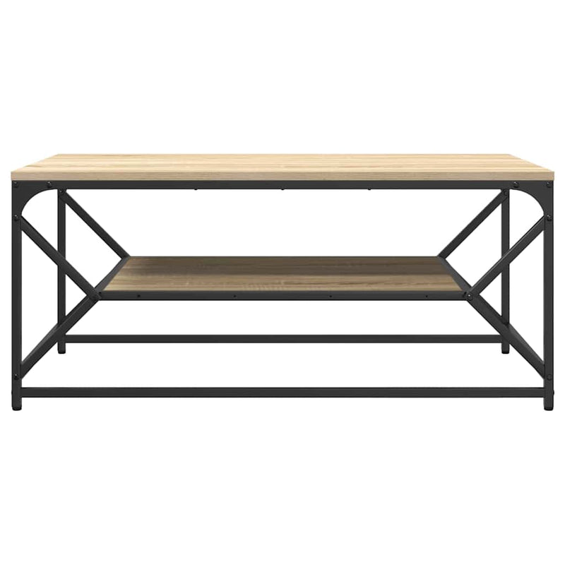 vidaXL Dohányzóasztal sonoma tölgy 90 x 50 x 40 cm Műszaki fa és acél