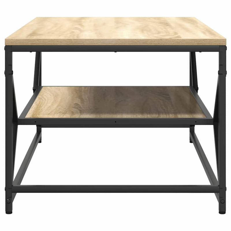 vidaXL Dohányzóasztal sonoma tölgy 90 x 50 x 40 cm Műszaki fa és acél