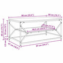 vidaXL Dohányzóasztal Sonoma tölgy 90 x 50 x 40 cm Műszaki fa és acél