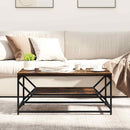 vidaXL Dohányzóasztal Füstölt tölgy 90 x 50 x 40 cm Műszaki fa és acél