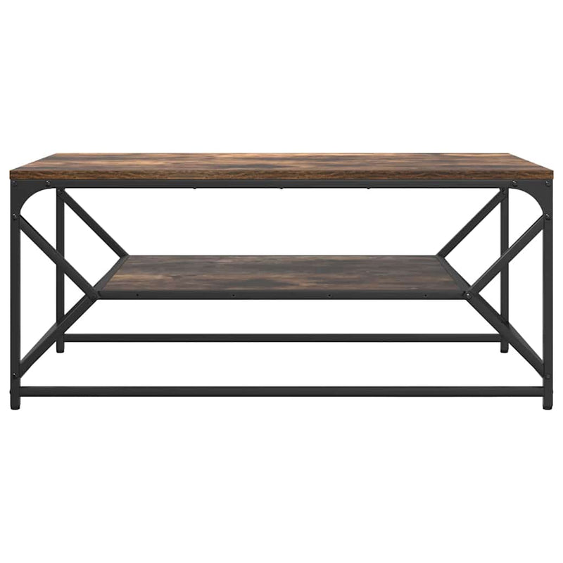 vidaXL Dohányzóasztal Füstölt tölgy 90 x 50 x 40 cm Műszaki fa és acél