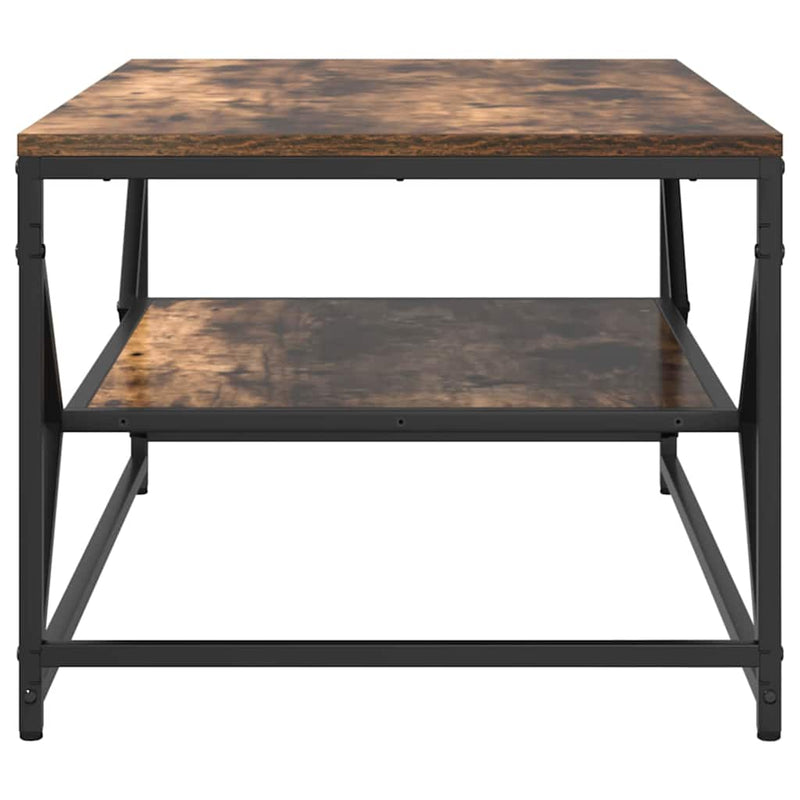 vidaXL Dohányzóasztal Füstölt tölgy 90 x 50 x 40 cm Műszaki fa és acél