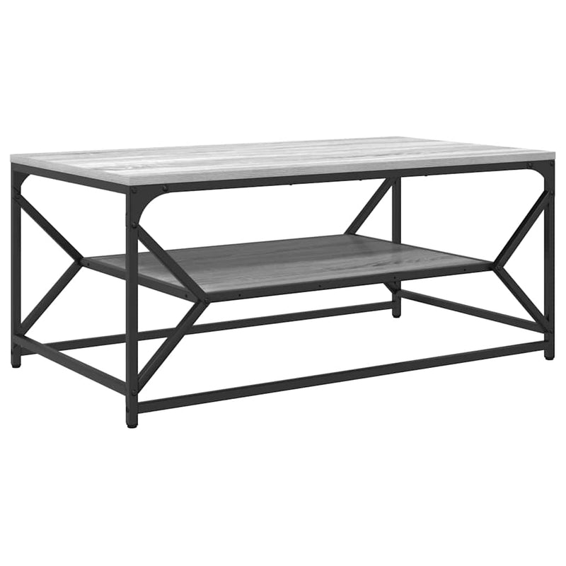 vidaXL Dohányzóasztal Szürke sonoma 90 x 50 x 40 cm Műszaki fa és acél
