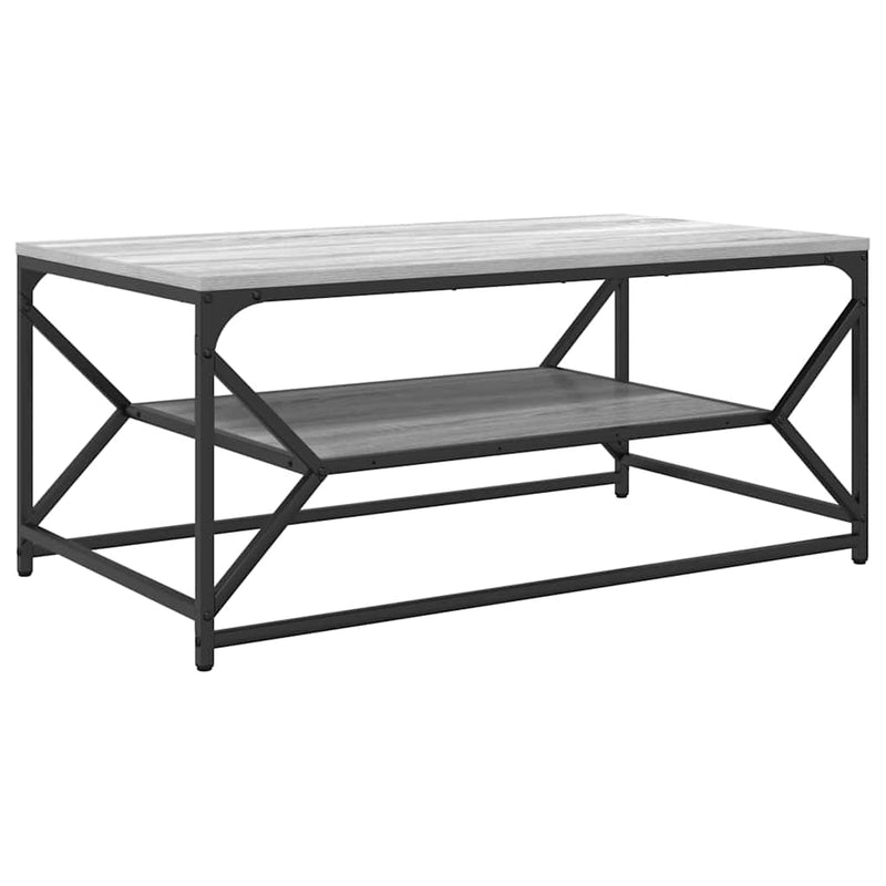 vidaXL Dohányzóasztal Szürke sonoma 90 x 50 x 40 cm Műszaki fa és acél