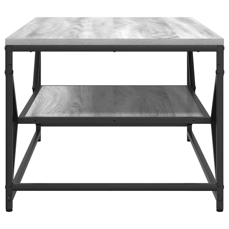 vidaXL Dohányzóasztal Szürke sonoma 90 x 50 x 40 cm Műszaki fa és acél