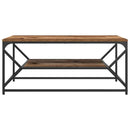 vidaXL Dohányzóasztal Öreg fa 90 x 50 x 40 cm Műszaki fa és acél