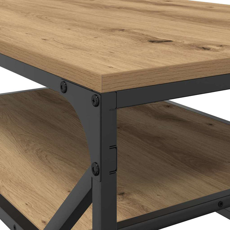 vidaXL Dohányzóasztal Artisan tölgy 90 x 50 x 40 cm Műszaki fa és acél