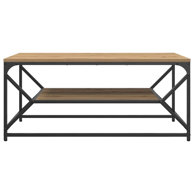 vidaXL Dohányzóasztal Artisan tölgy 90 x 50 x 40 cm Műszaki fa és acél