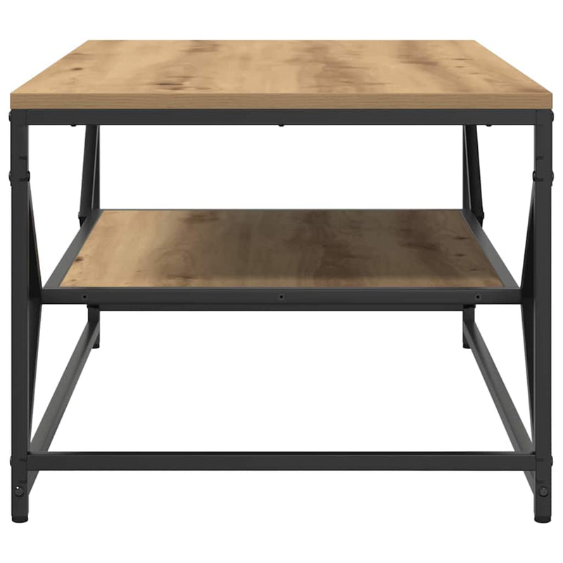 vidaXL Dohányzóasztal Artisan tölgy 90 x 50 x 40 cm Műszaki fa és acél