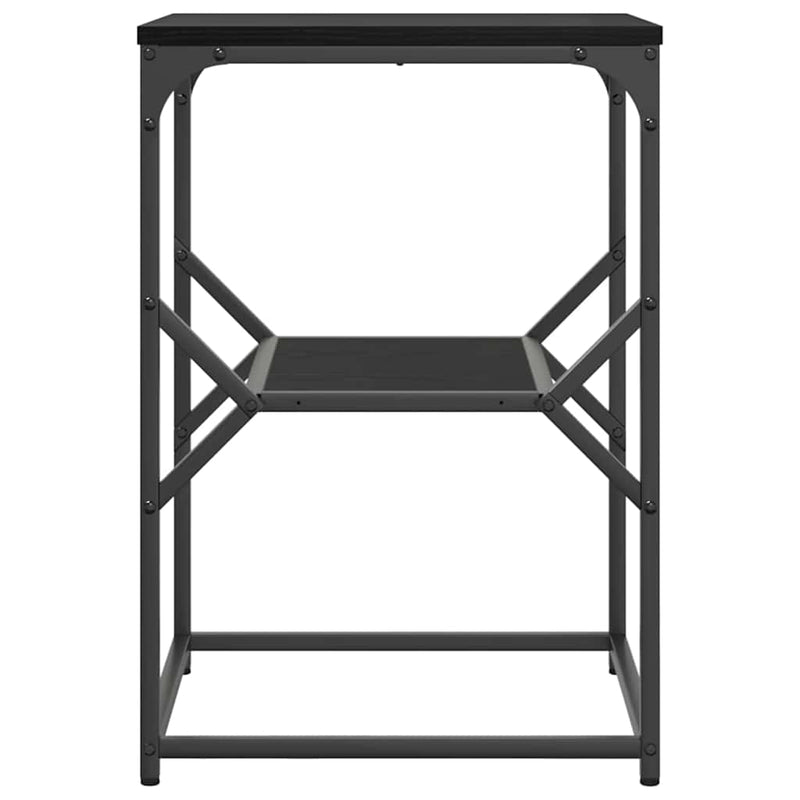 vidaXL Oldal asztal Fekete tölgy 41 x 40 x 60 cm Műszaki fa és acél