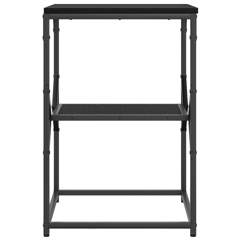 vidaXL Oldal asztal Fekete tölgy 41 x 40 x 60 cm Műszaki fa és acél