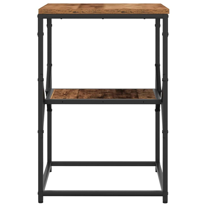 vidaXL Oldal asztal Öreg fa 41 x 40 x 60 cm Műszaki fa és acél