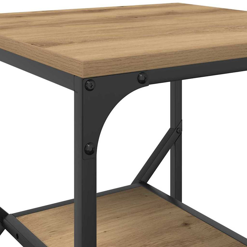 vidaXL Oldal asztal Artisan tölgy 41 x 40 x 60 cm Műszaki fa és acél