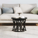 vidaXL Oldal asztal 2 pcs Fekete tölgy Műszaki fa és acél