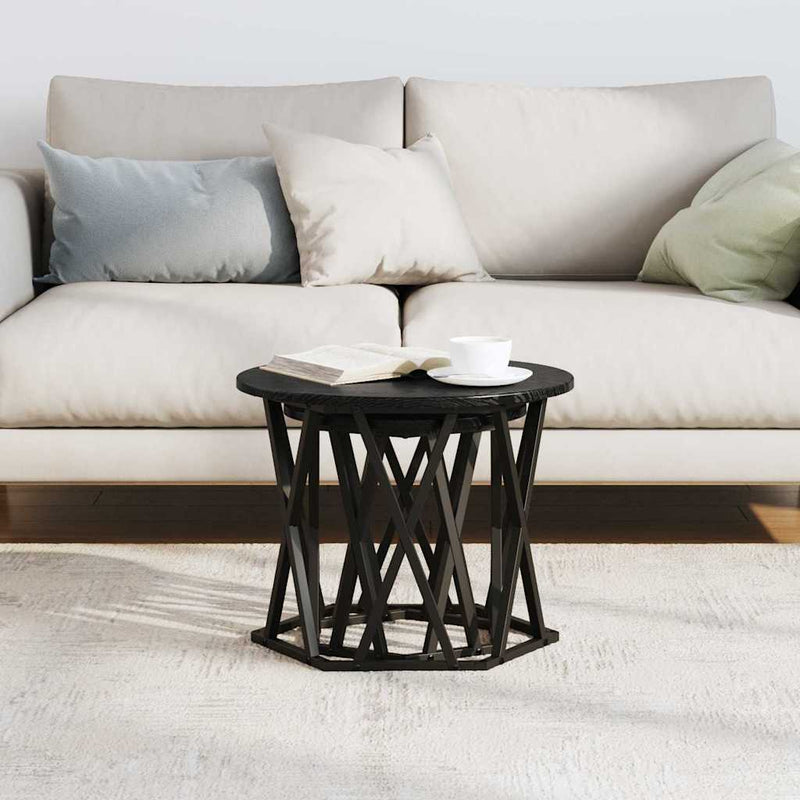 vidaXL Oldal asztal 2 pcs Musta tammi 50 x 50 x 40 cm