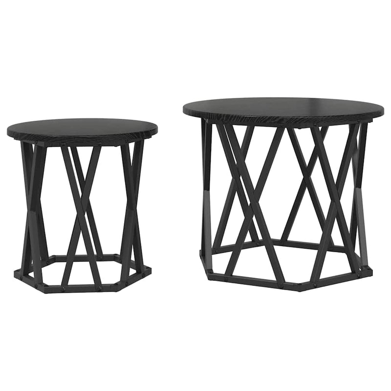 vidaXL Oldal asztal 2 pcs Musta tammi 50 x 50 x 40 cm