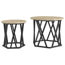 vidaXL Oldal asztal 2 pcs Sonoma tölgy Műszaki fa és acél