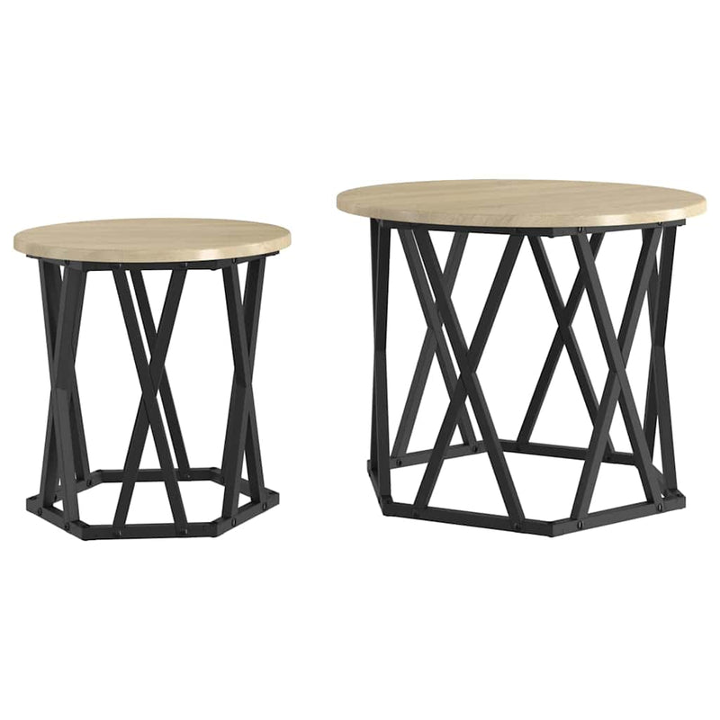 vidaXL Oldal asztal 2 pcs sonoma tölgy 50 x 50 x 40 cm