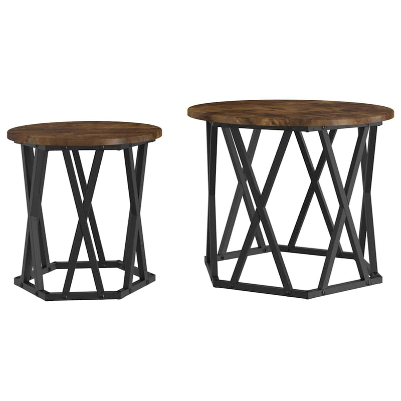 vidaXL Oldal asztal 2 pcs Füstölt tölgy 50 x 50 x 40 cm