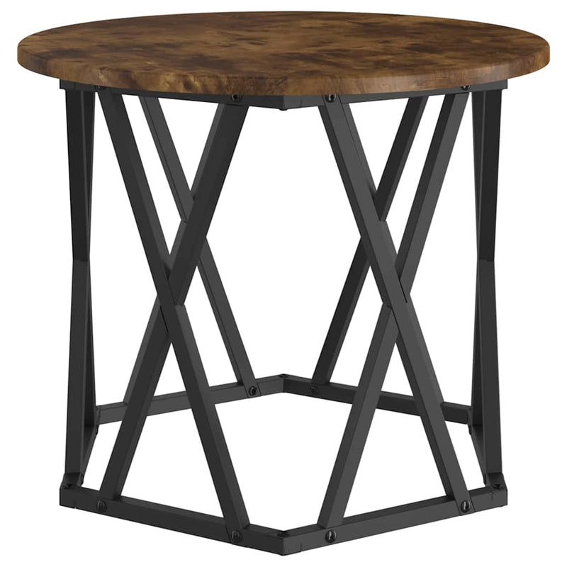 vidaXL Oldal asztal 2 pcs Füstölt tölgy Műszaki fa és acél