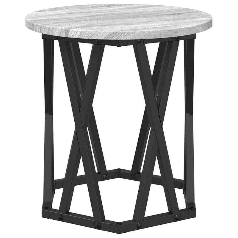 vidaXL Oldal asztal 2 pcs Szürke Sonoma Műszaki fa és acél