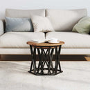 vidaXL Oldal asztal 2 pcs újrahasznosított fa Műszaki fa és acél