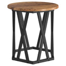 vidaXL Oldal asztal 2 pcs újrahasznosított fa Műszaki fa és acél